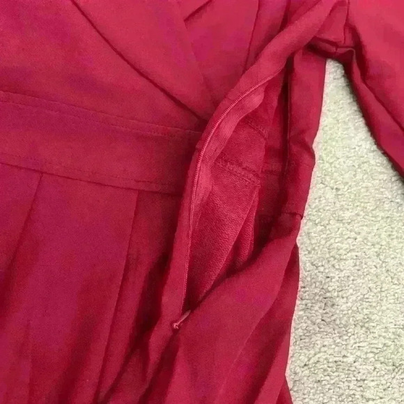 Vintage red dress with belt size s - Picture 4 of 14